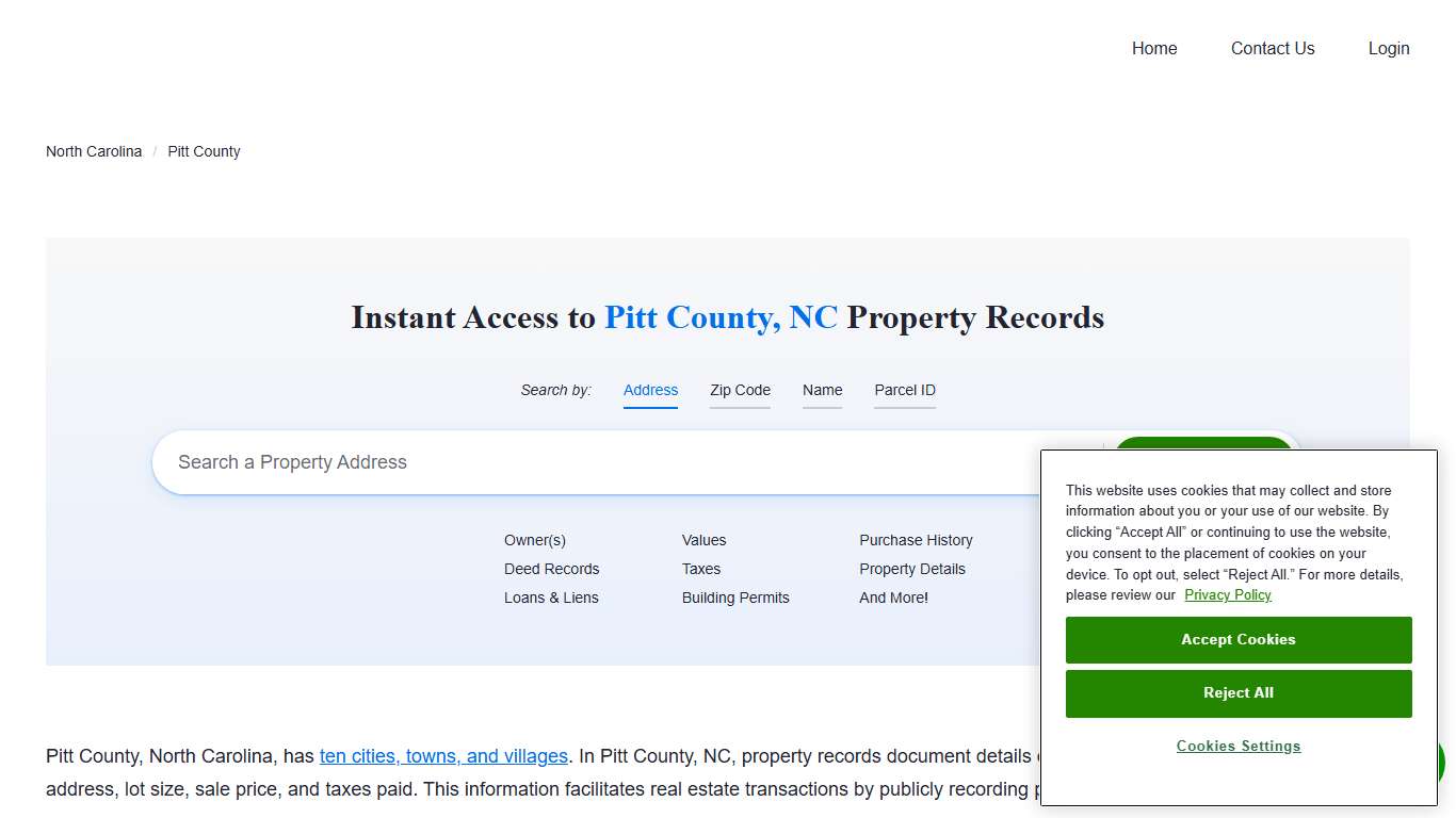 Pitt County Property Records Owners, Deeds, Permits